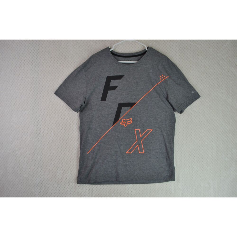 Fox Active Tech Regular Fit Men's XL Gray Graphic Print Short Sleeve T-Shirt